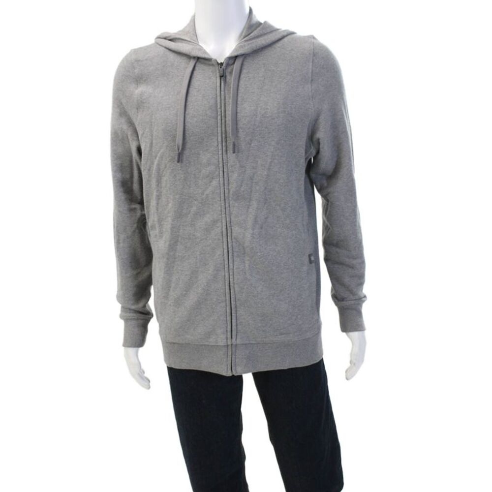 Mack Weldon Men Full-Zip Hoodie Gray Cotton Blend Size M